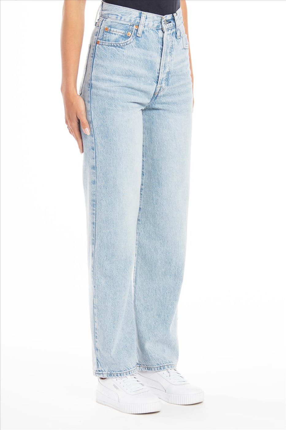 Levi's - Lichtblauwe Ribcage Straight Ankle jeans