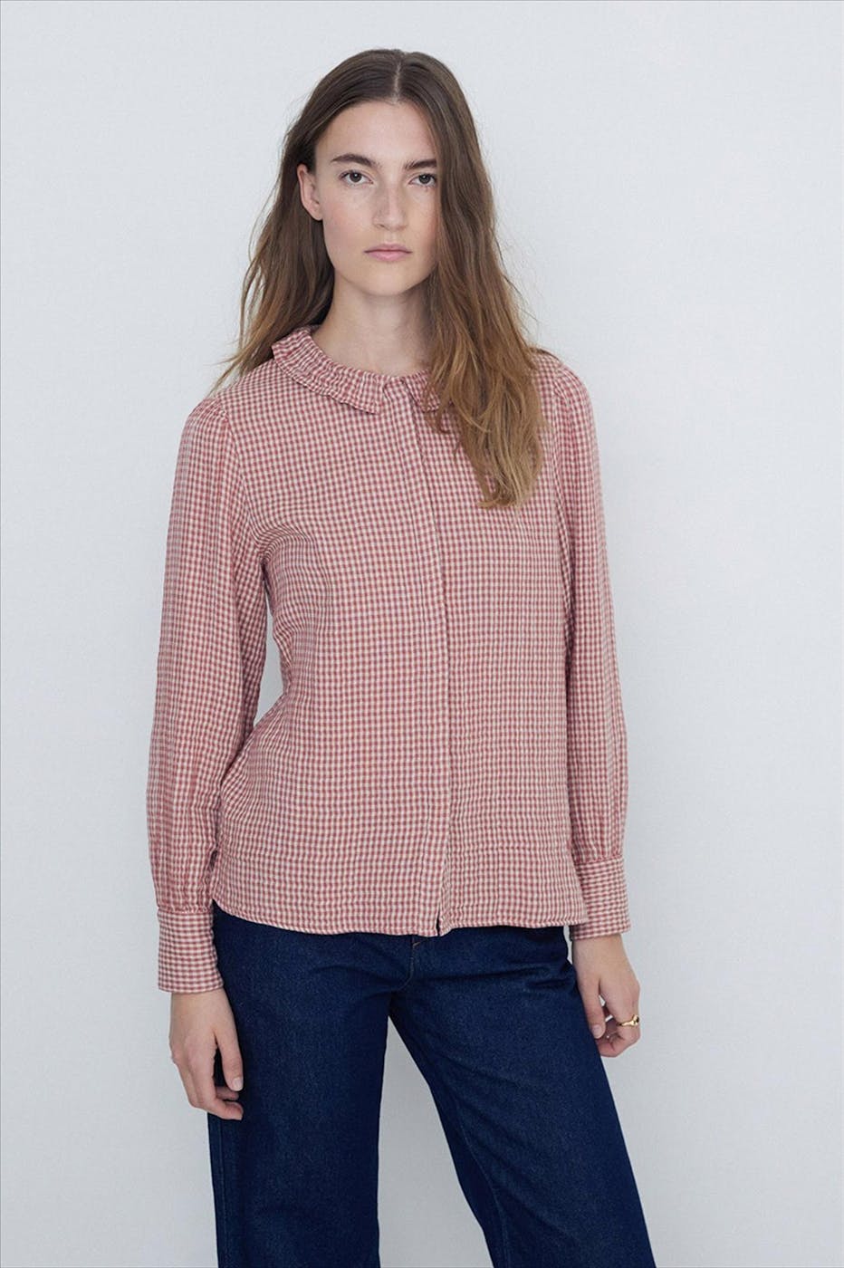YERSE - Terracotta Ruffles blouse