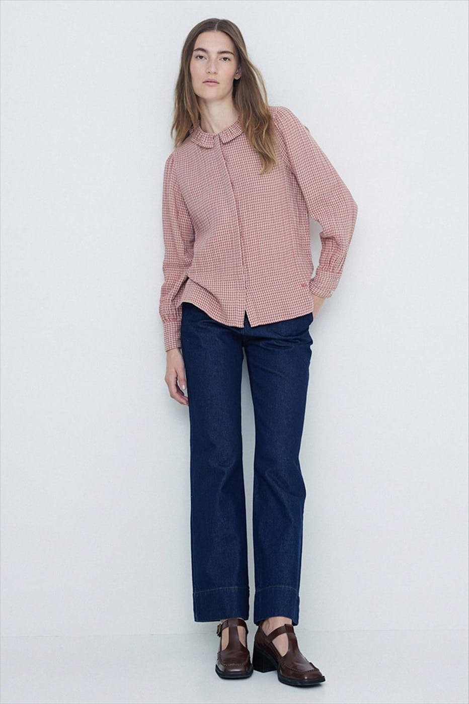 YERSE - Terracotta Ruffles blouse