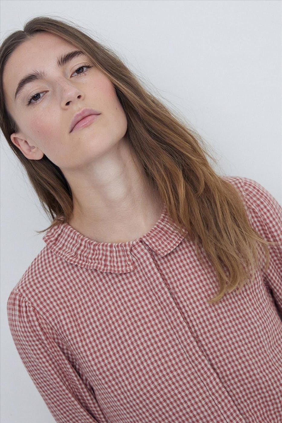YERSE - Terracotta Ruffles blouse