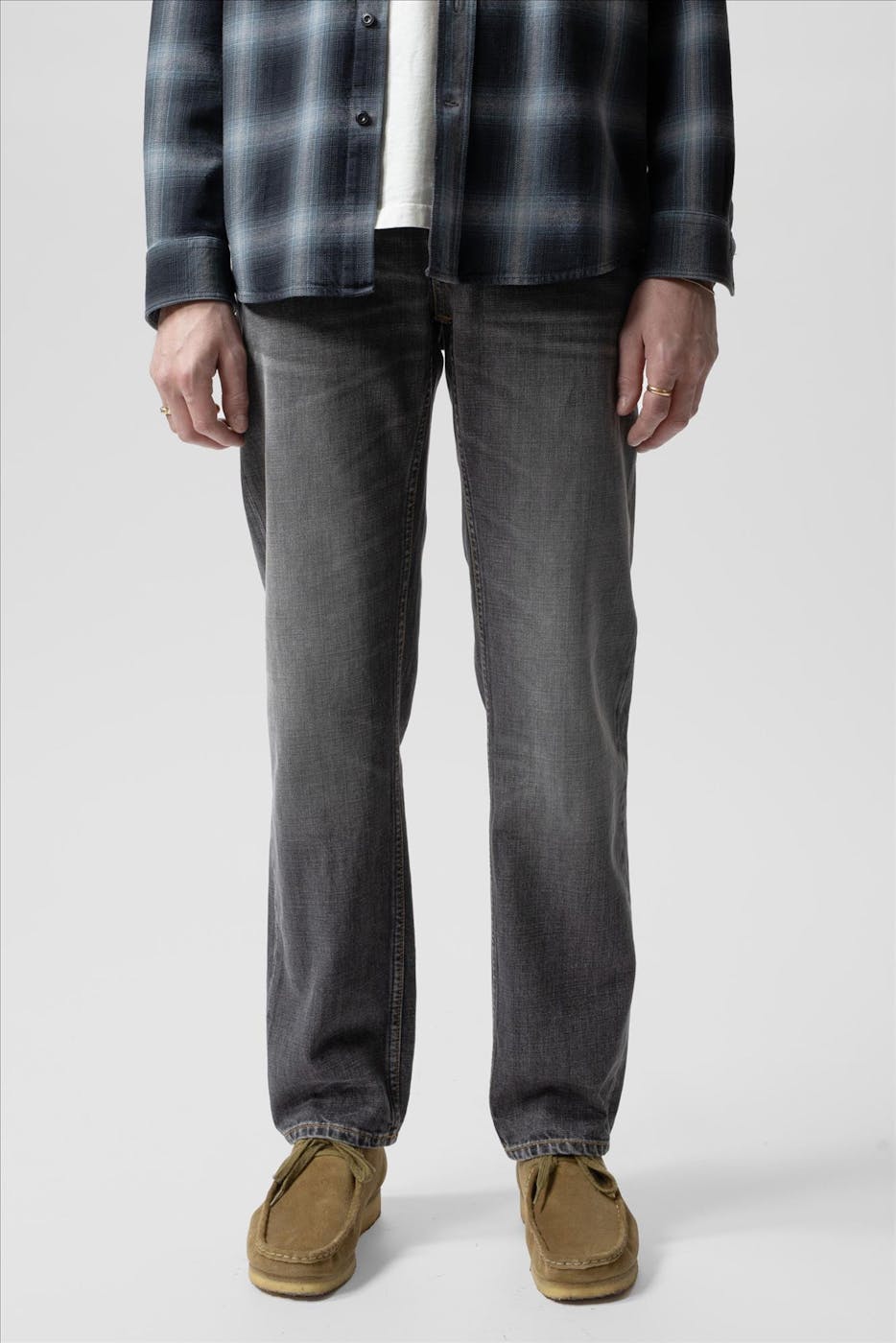 Nudie Jeans Co. - Grijze Rad Rufus straight jeans