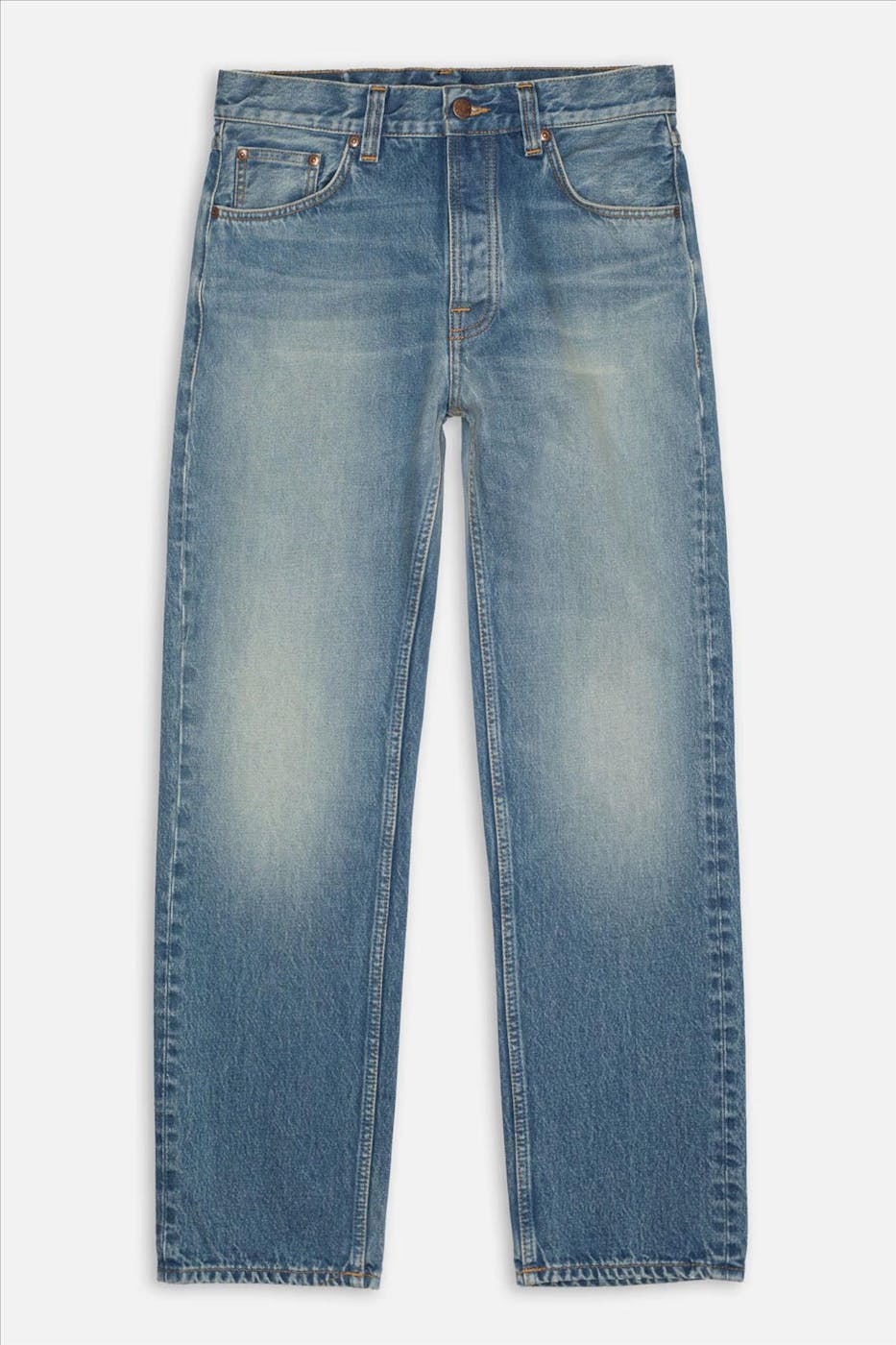 Nudie Jeans Co. - Blauwe Rad Rufus straight jeans
