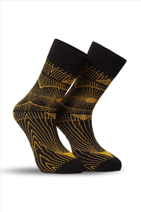 Volcom - Zwart-gele Thomas Hooper sokken, maat: one size