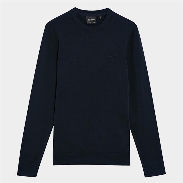 Lyle & Scott - Donkerblauwe Tonal Eagle trui