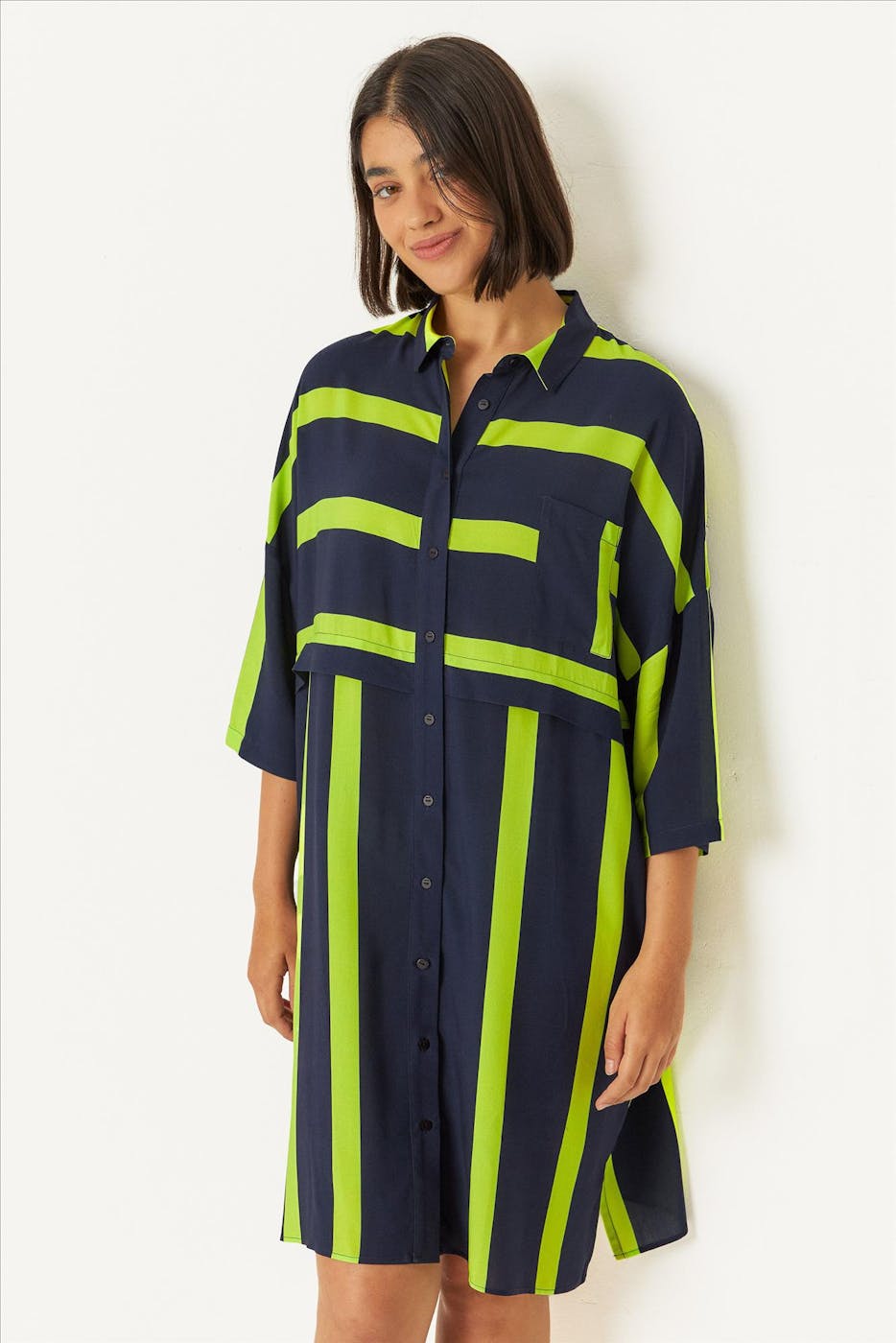 SkunkFunk - Donkerblauw-Felgroene Lisabe jurk