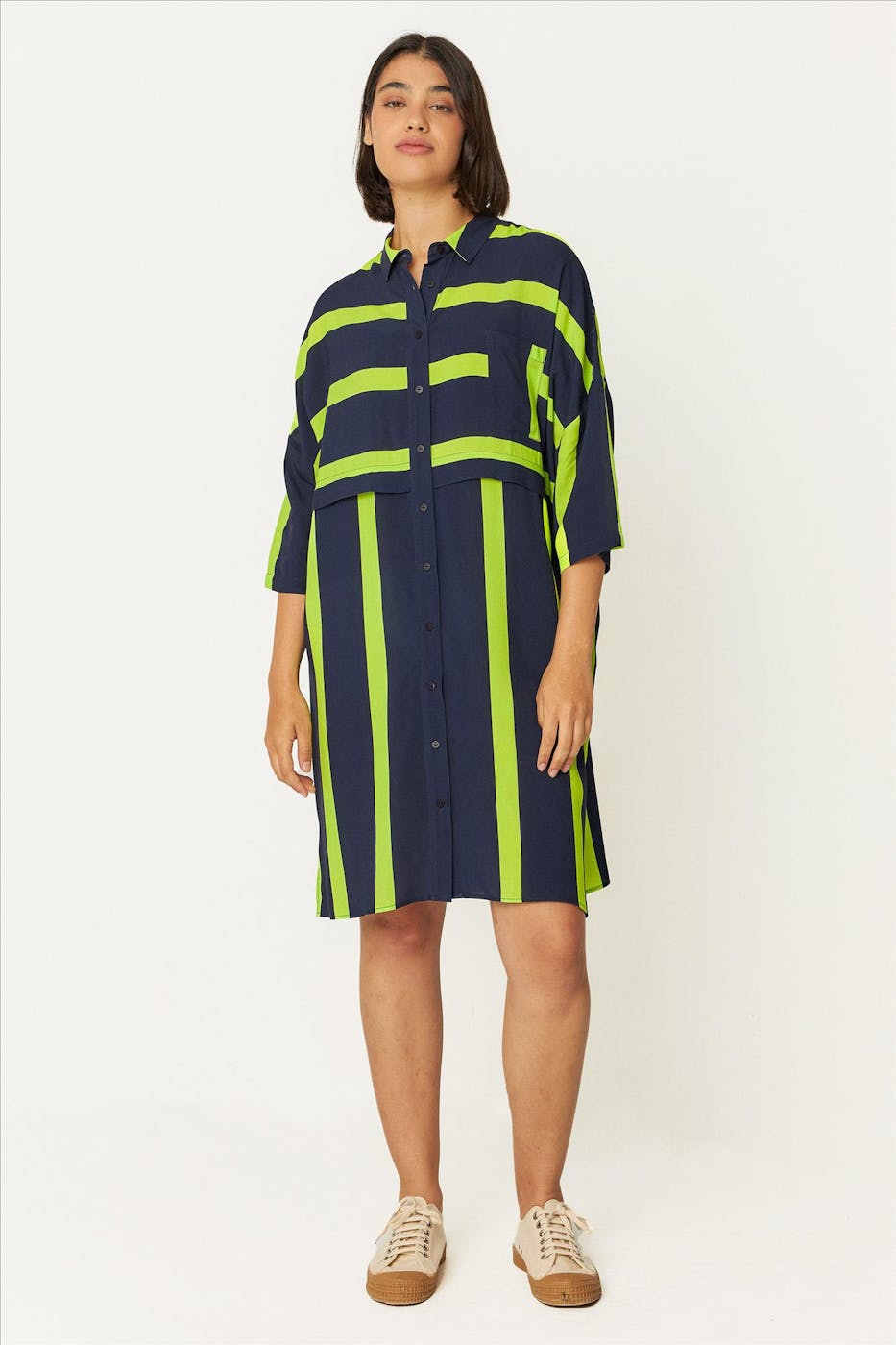 SkunkFunk - Donkerblauw-Felgroene Lisabe jurk