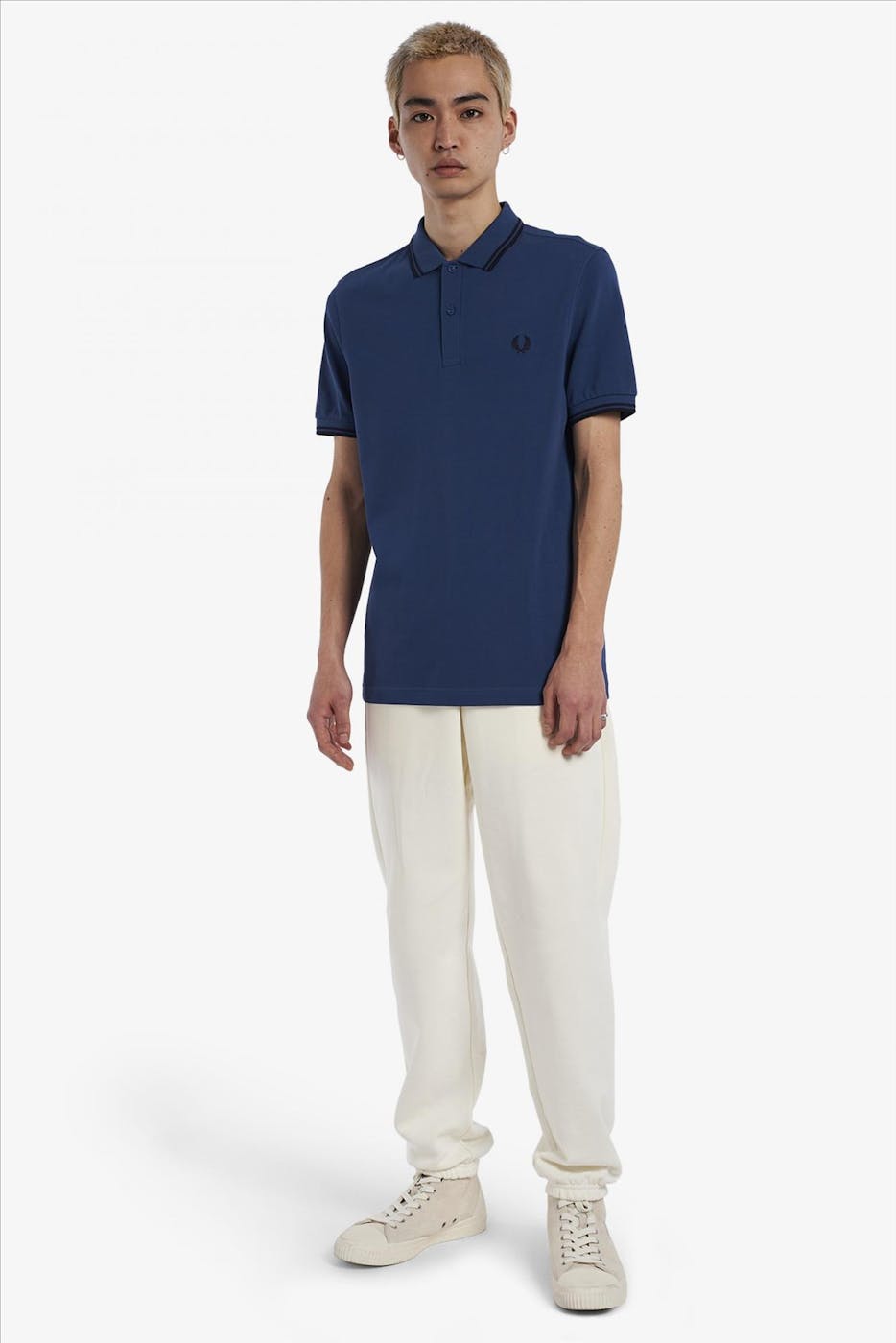 Fred Perry - Blauwe-donkerblauwe Twin Tipped polo