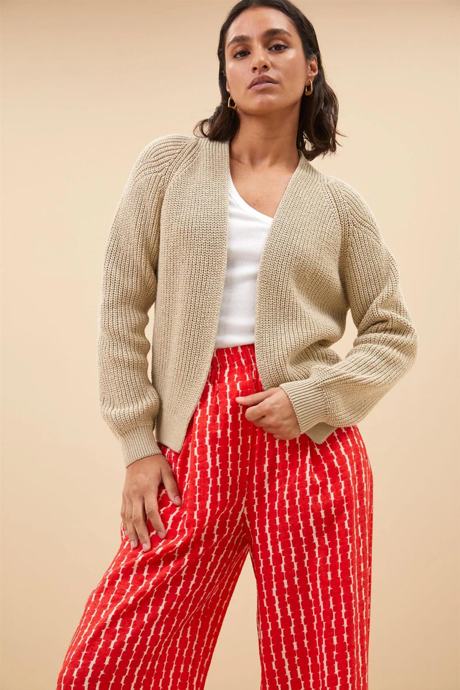 BY BAR - Beige Berry cardigan