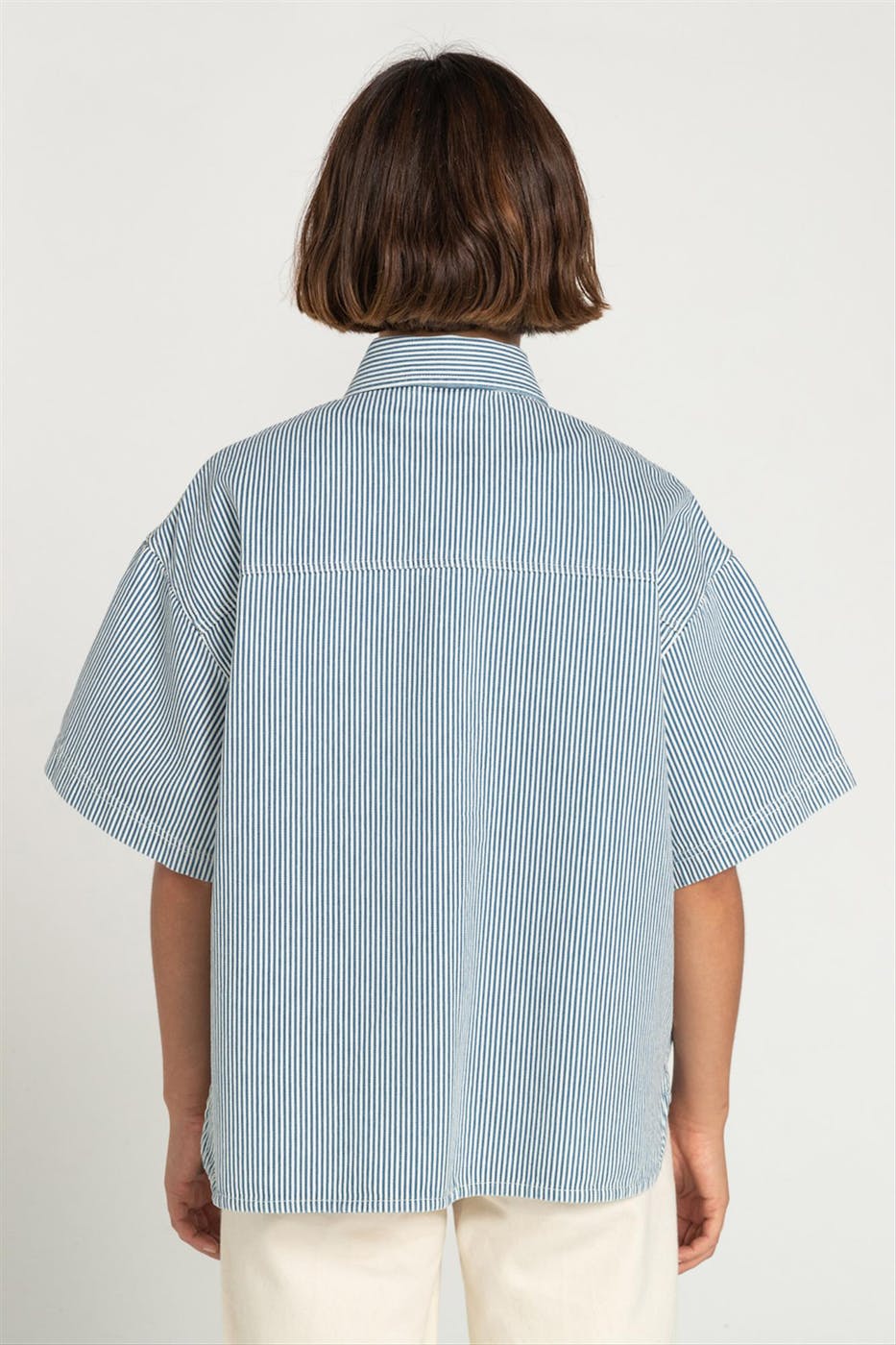 Element - Lichtblauwe-ecru Bethnal blouse