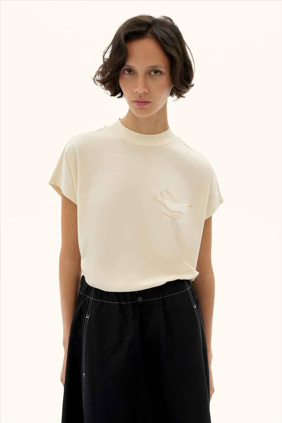 Thinking Mu - Ecru Bird Volta T-shirt