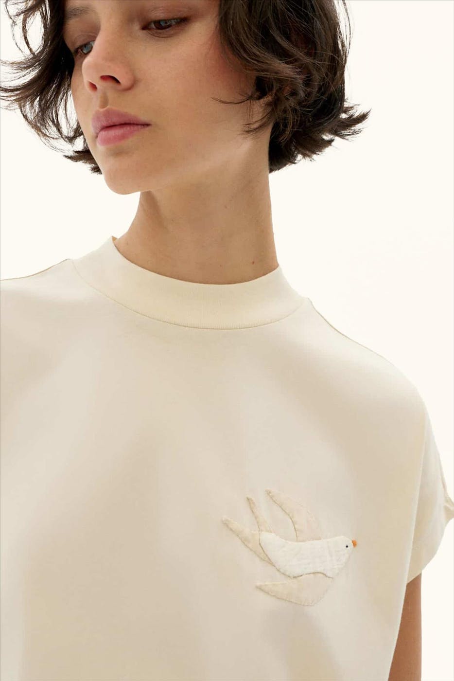Thinking Mu - Ecru Bird Volta T-shirt