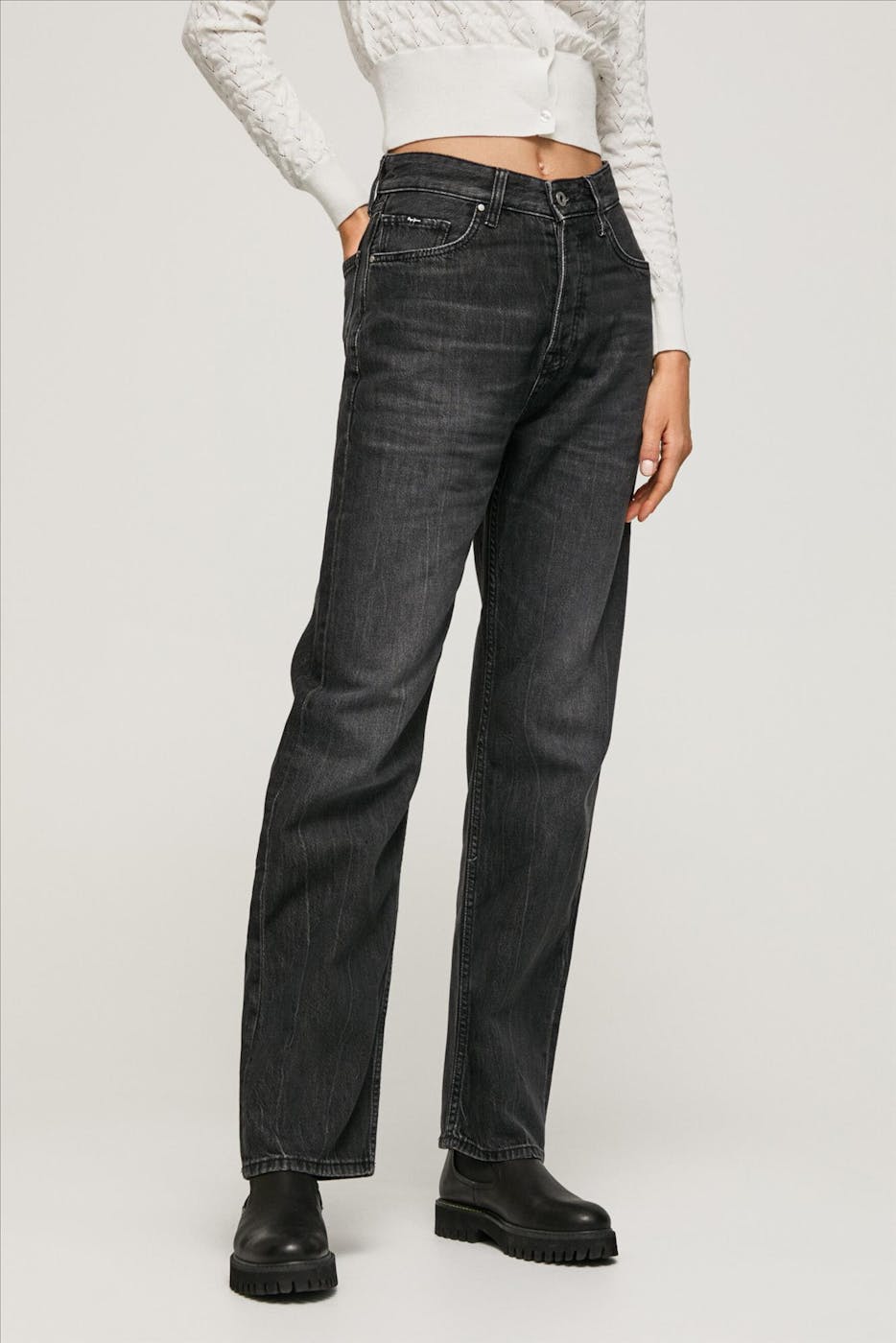 Pepe Jeans London - Zwarte Robyn Straight jeans