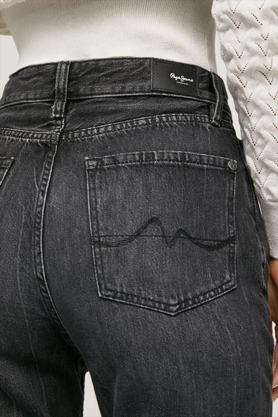 Pepe Jeans London - Zwarte Robyn Straight jeans