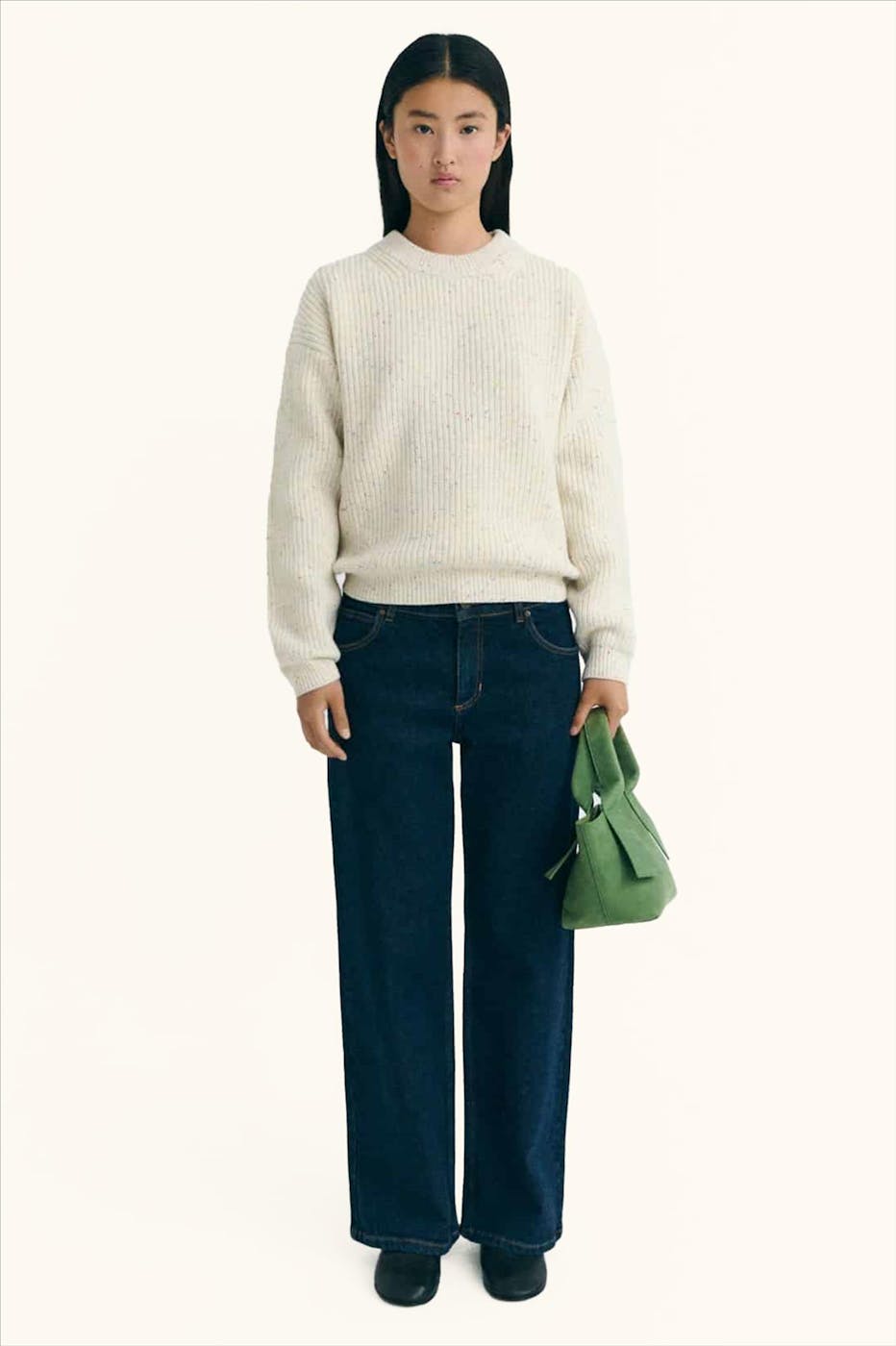 Thinking Mu - Ecru Carmen Knitted trui