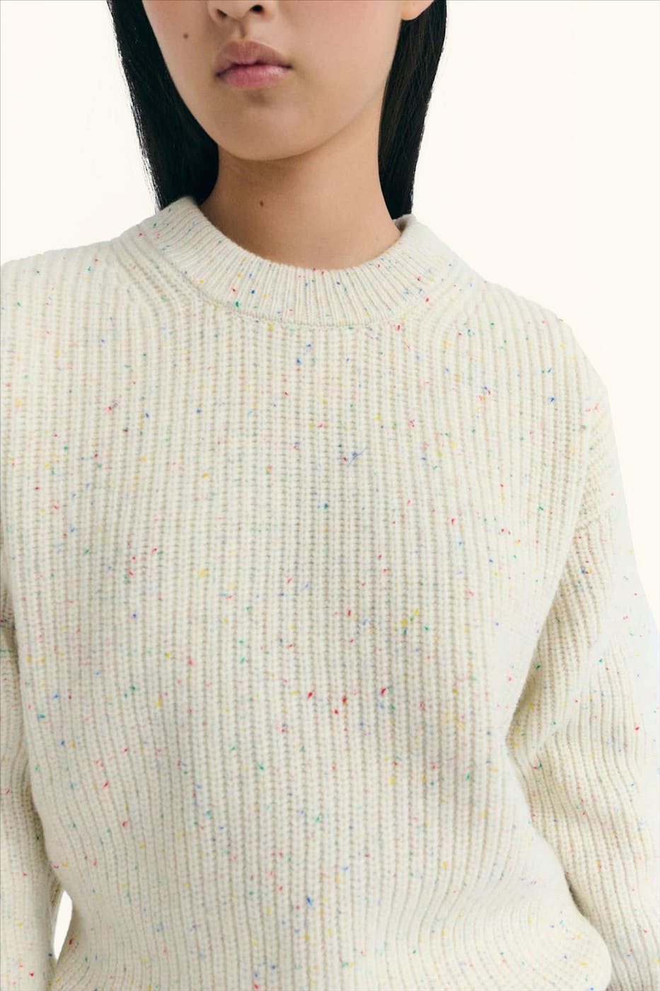 Thinking Mu - Ecru Carmen Knitted trui