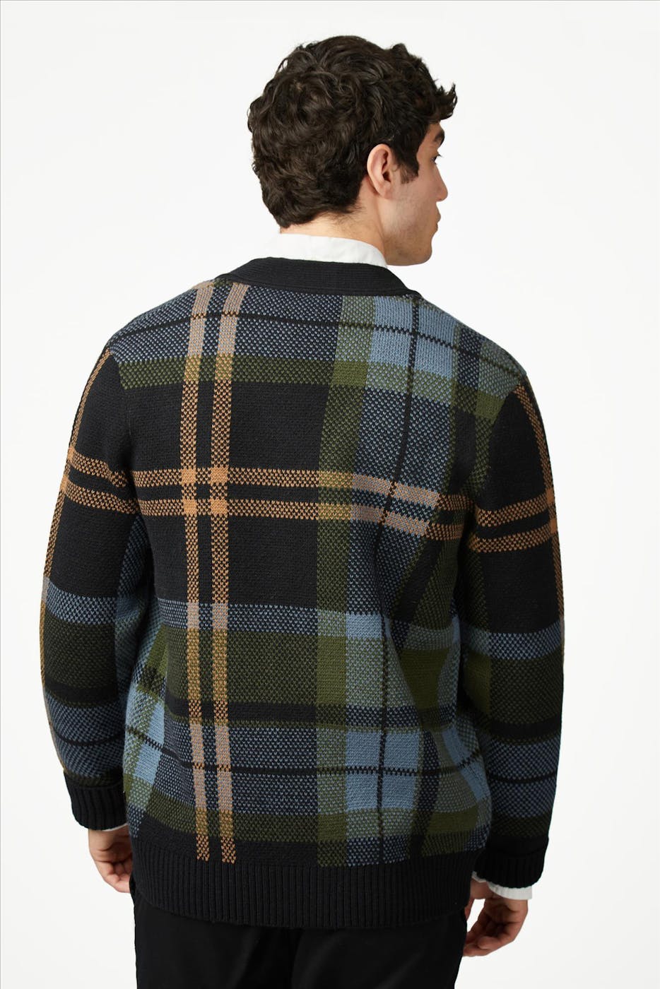 Ben Sherman - Zwarte Tartan cardigan