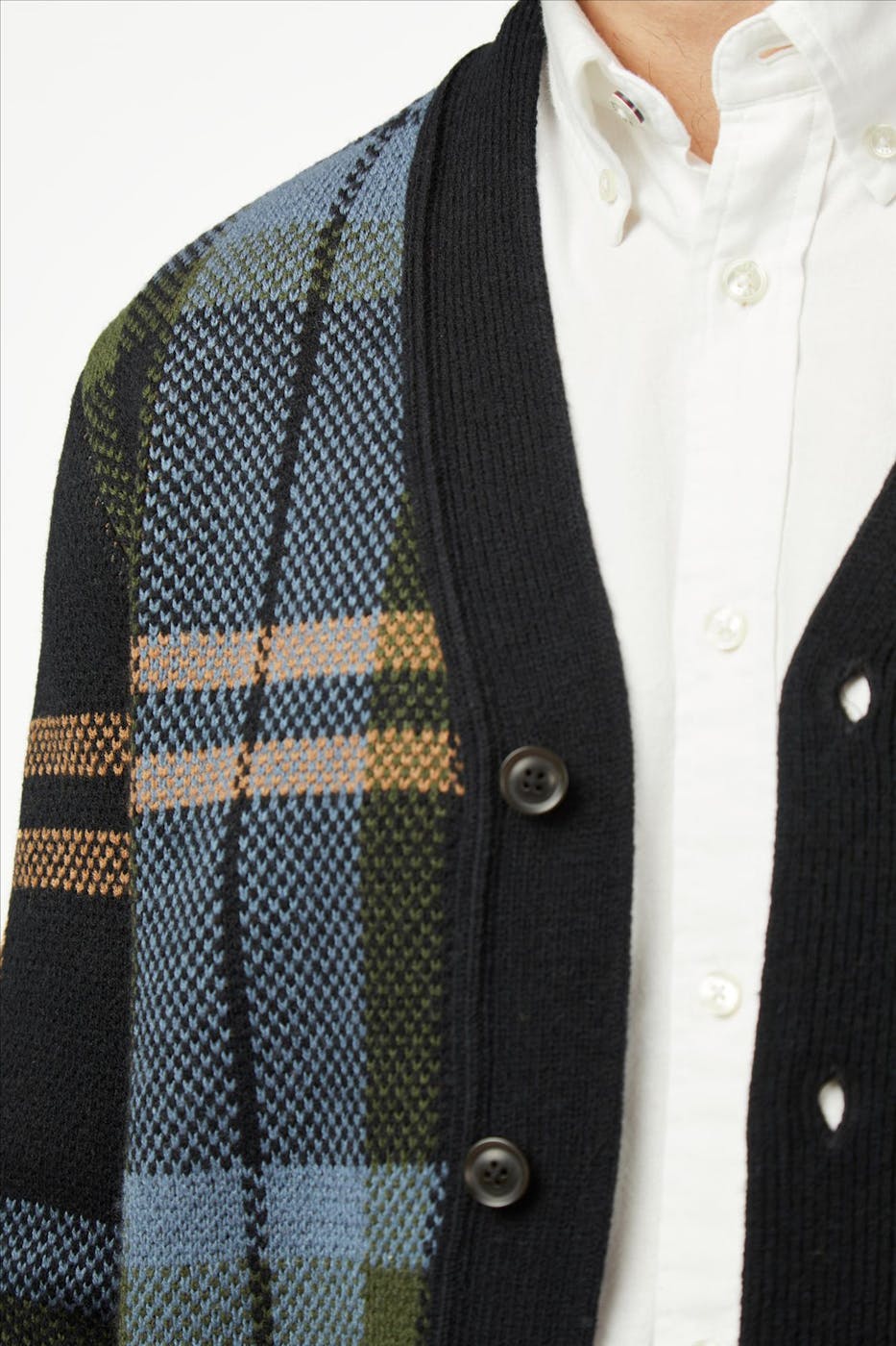 Ben Sherman - Zwarte Tartan cardigan