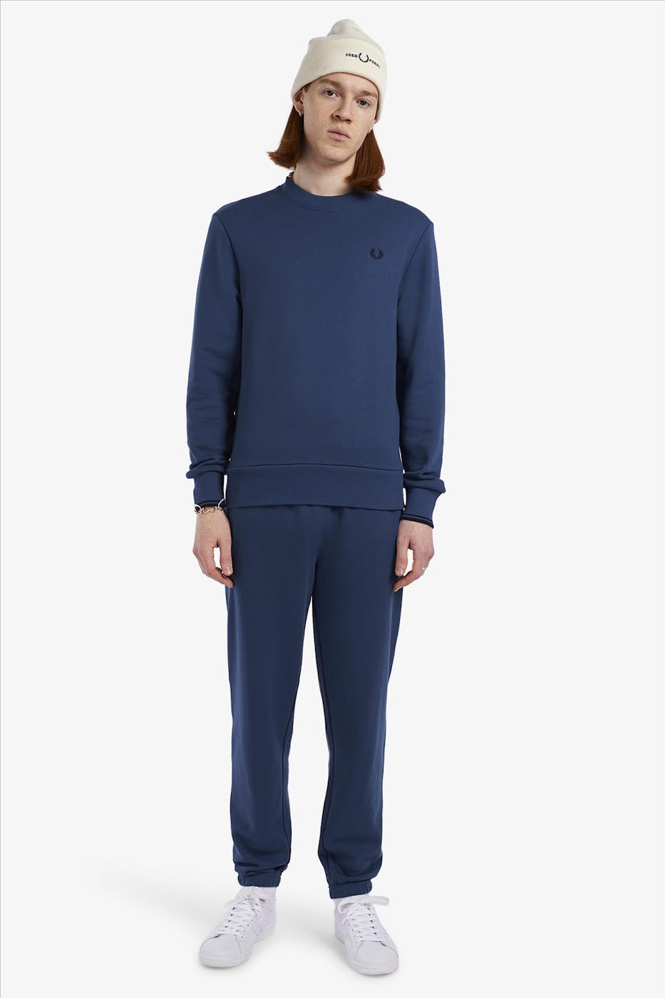 Fred Perry - Blauwe Ronde Crew Neck sweater