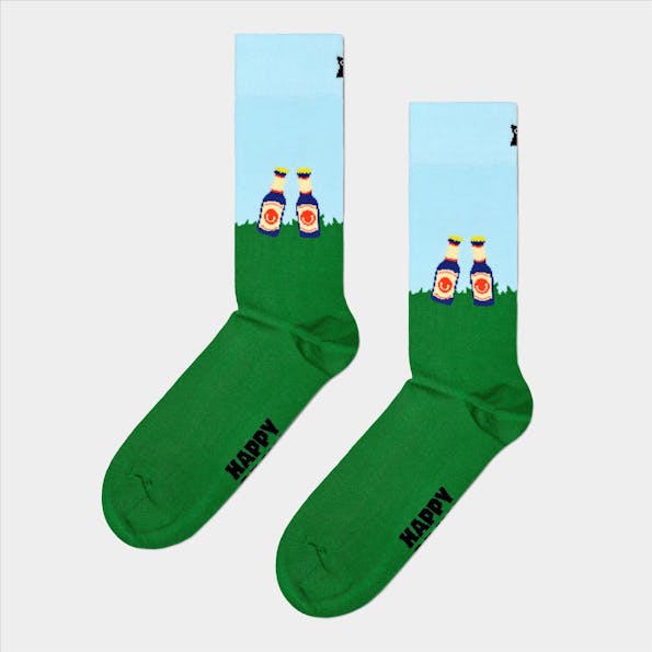 Happy Socks - Lichtblauw-Groene Picnic Time sokken, maat: 41-46