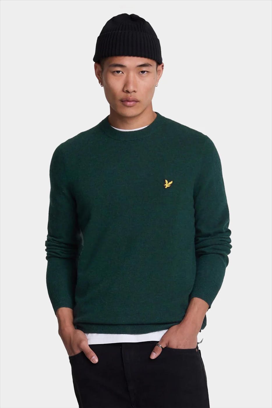 Lyle & Scott - Donkergroene Lambswool Blend trui