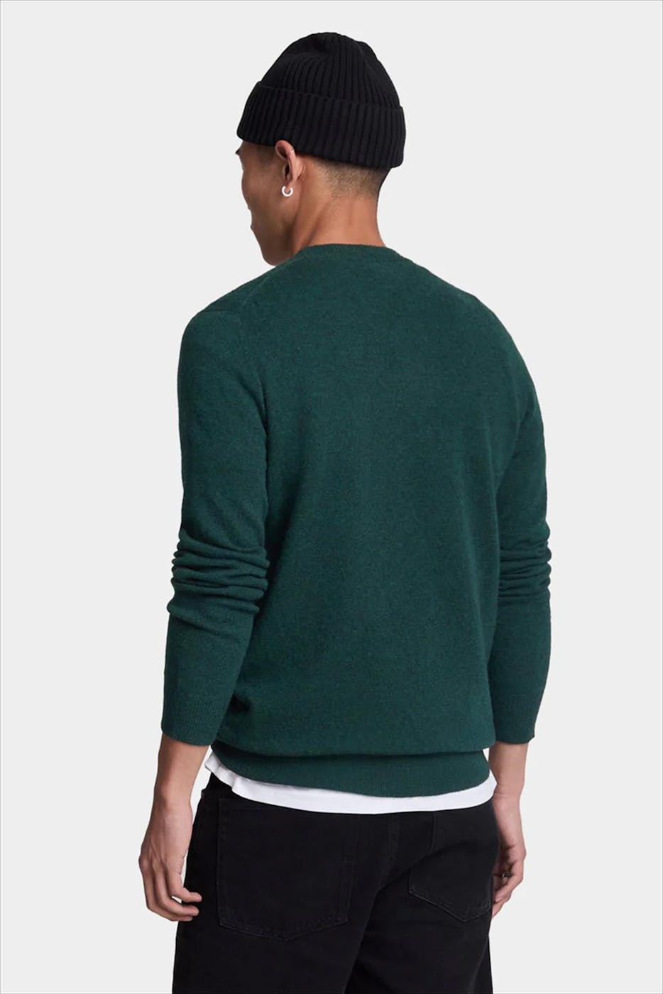 Lyle & Scott - Donkergroene Lambswool Blend trui