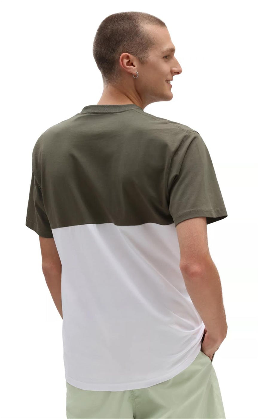 Vans  - Wit-kaki colourblock T-shirt