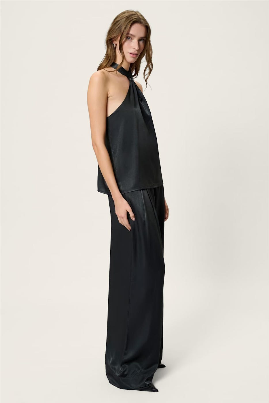 My Essential Wardrobe - Donkergrijze Estelle wide broek