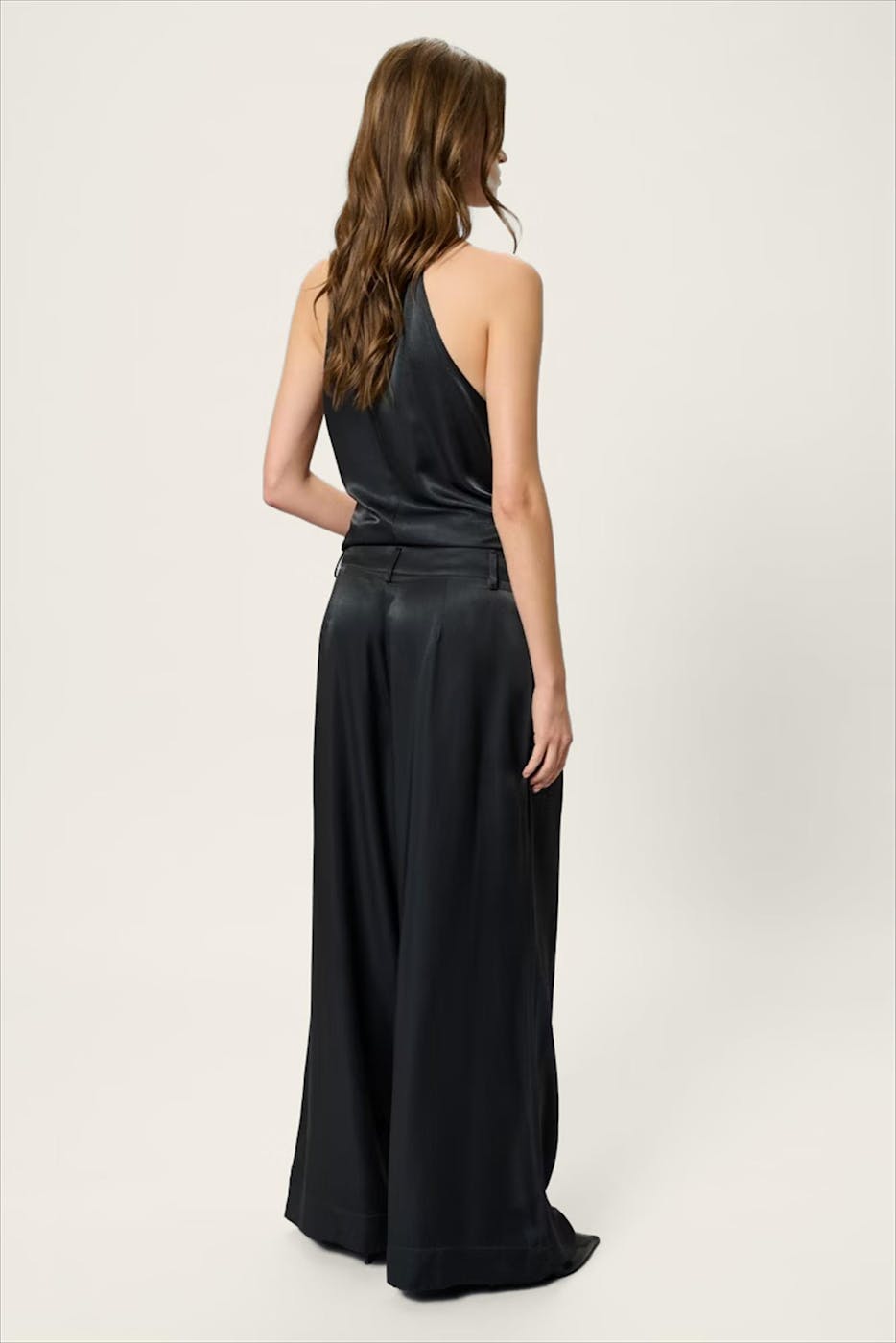 My Essential Wardrobe - Donkergrijze Estelle wide broek