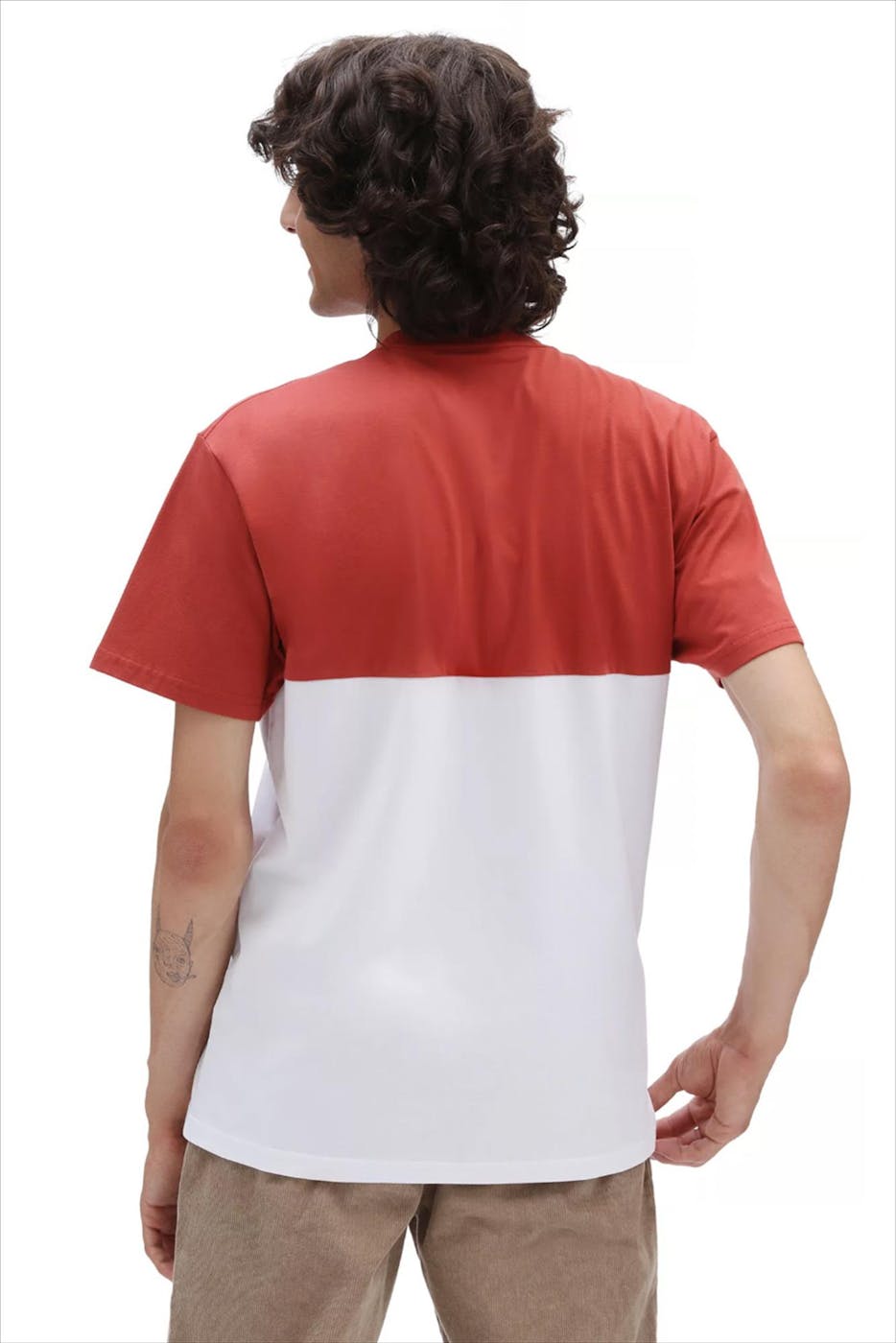 Vans  - Baksteenrode-ecru Colorblock T-shirt