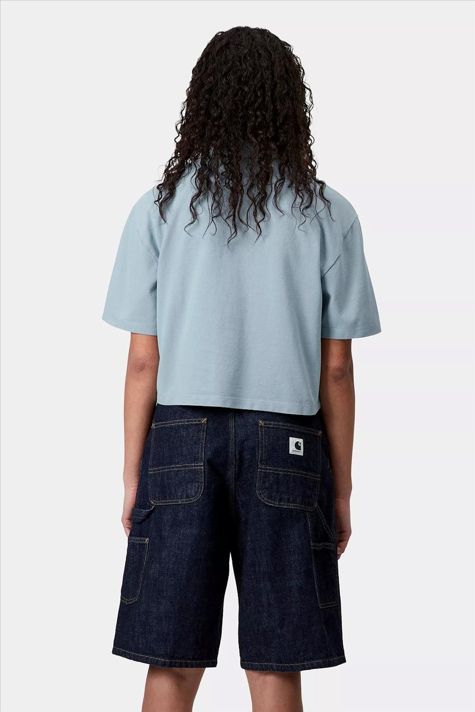 Carhartt WIP - Lichtblauwe Script polo T-shirt