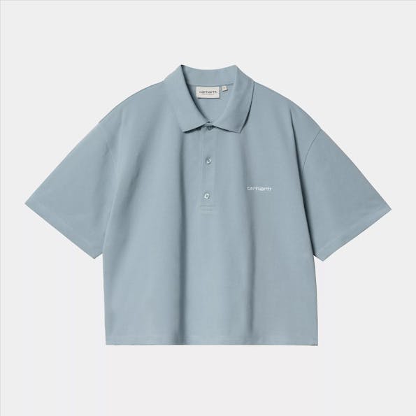 Carhartt WIP - Lichtblauwe Script polo T-shirt