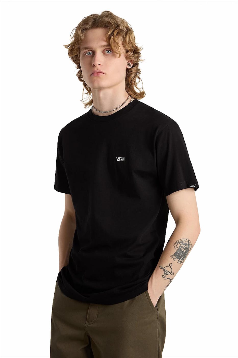 Vans - Zwarte Left Chest Logo T-shirt