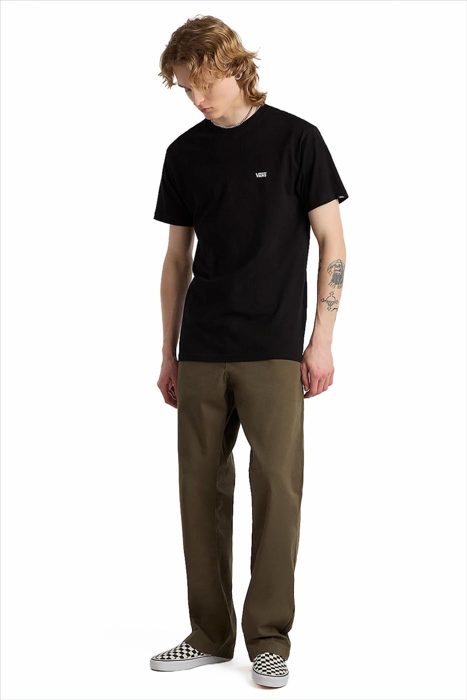 Vans - Zwarte Left Chest Logo T-shirt