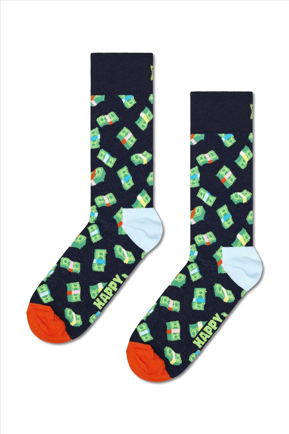 Happy Socks - Donkerblauwe Money sokken, maat: 41-46