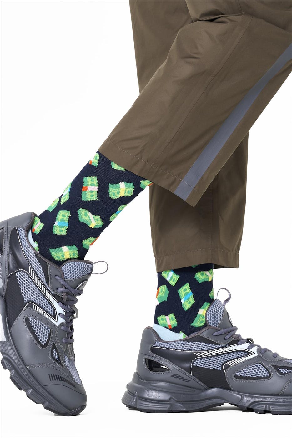 Happy Socks - Donkerblauwe Money sokken, maat: 41-46