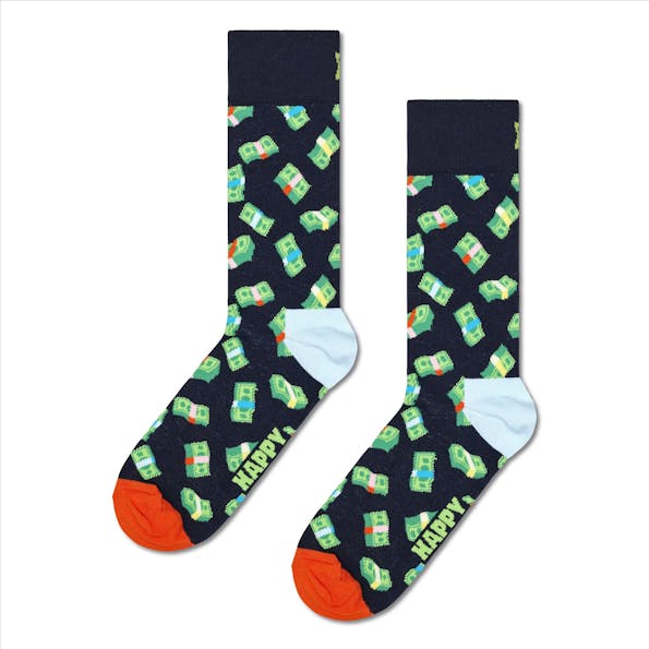 Happy Socks - Donkerblauwe Money sokken, maat: 41-46