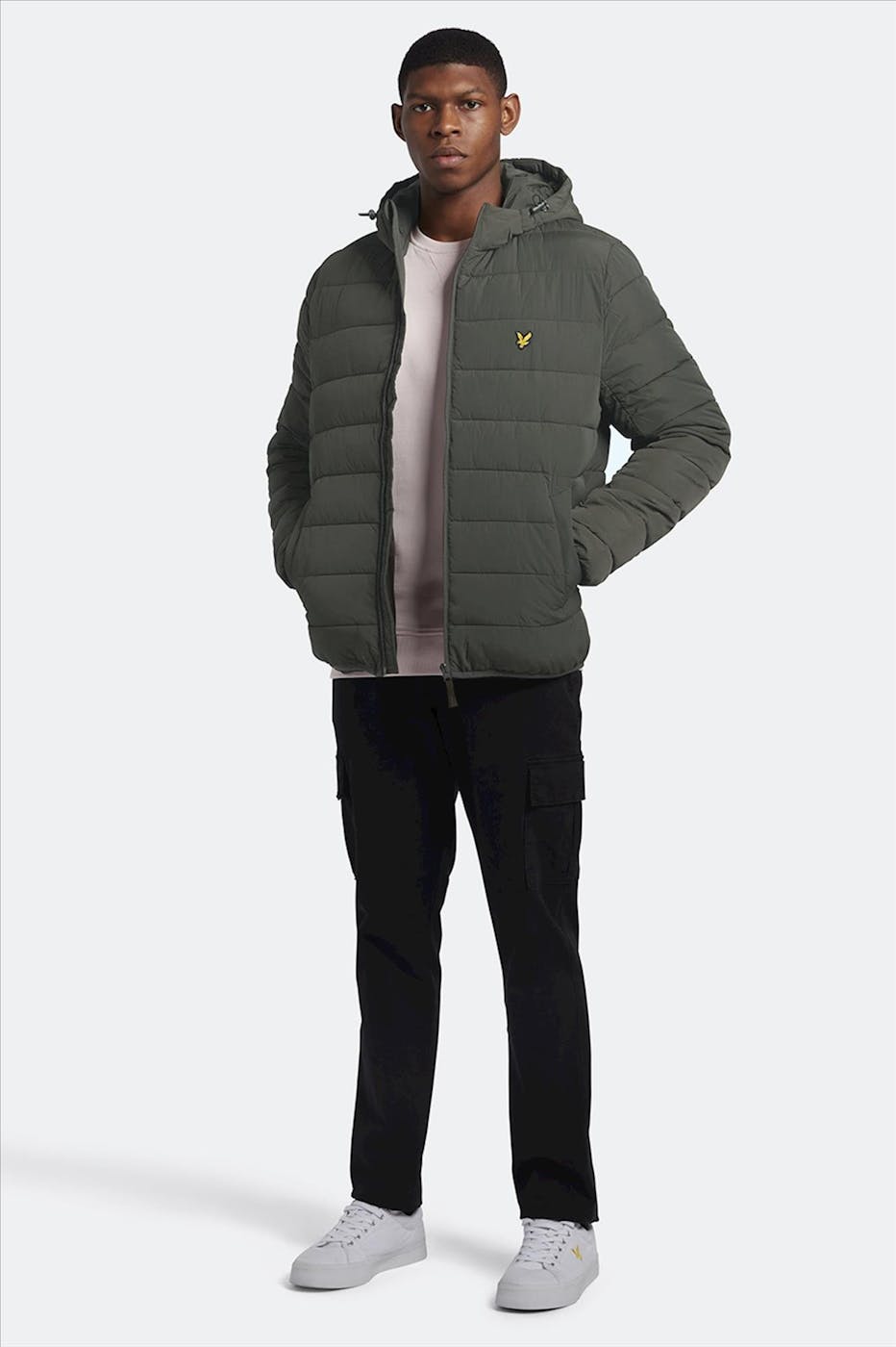 Lyle & Scott - Donkergrijze Lightweight Puffer jas