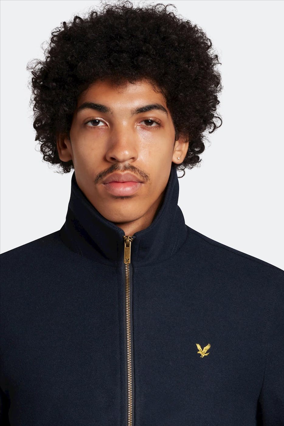 Lyle & Scott - Donkerblauwe Melton jas