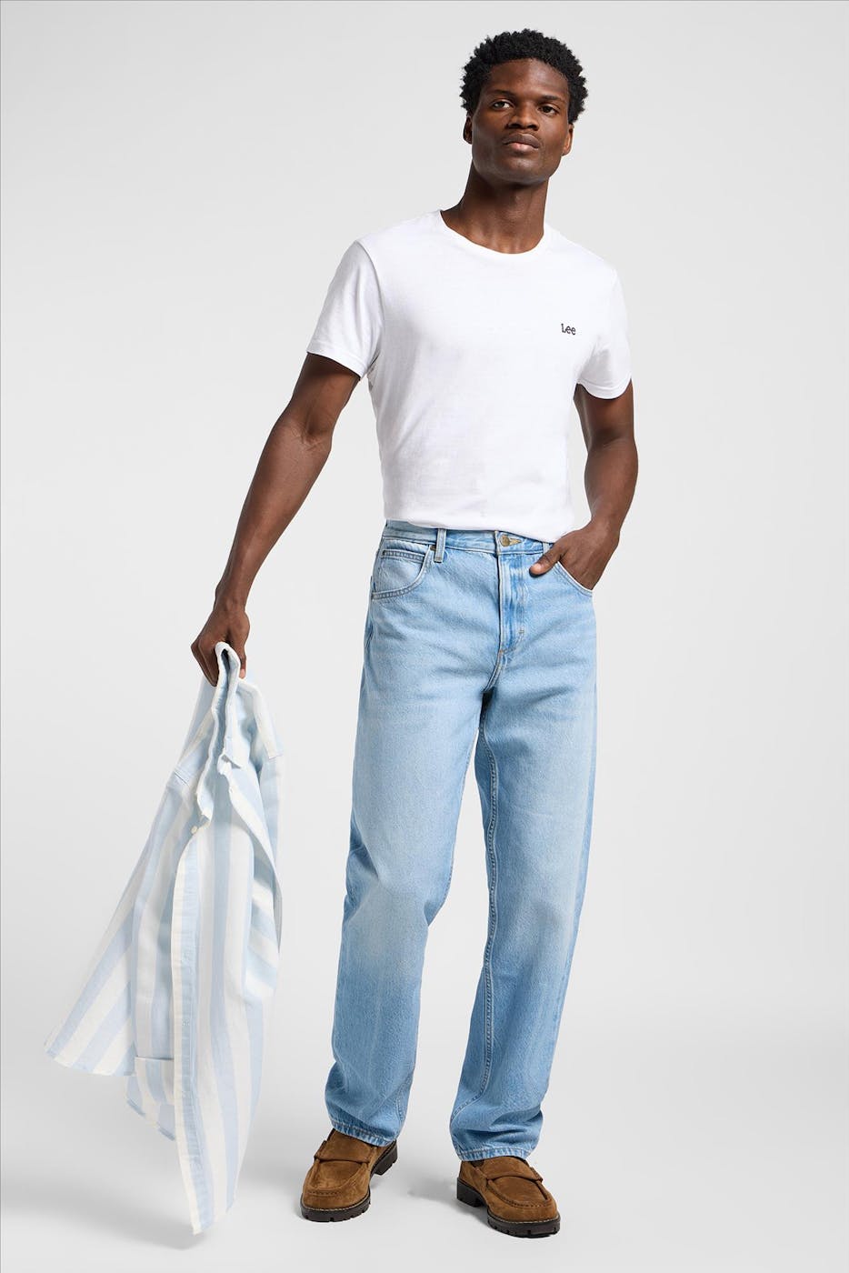 Lee - Lichtblauwe Oscar relaxed tapered jeans