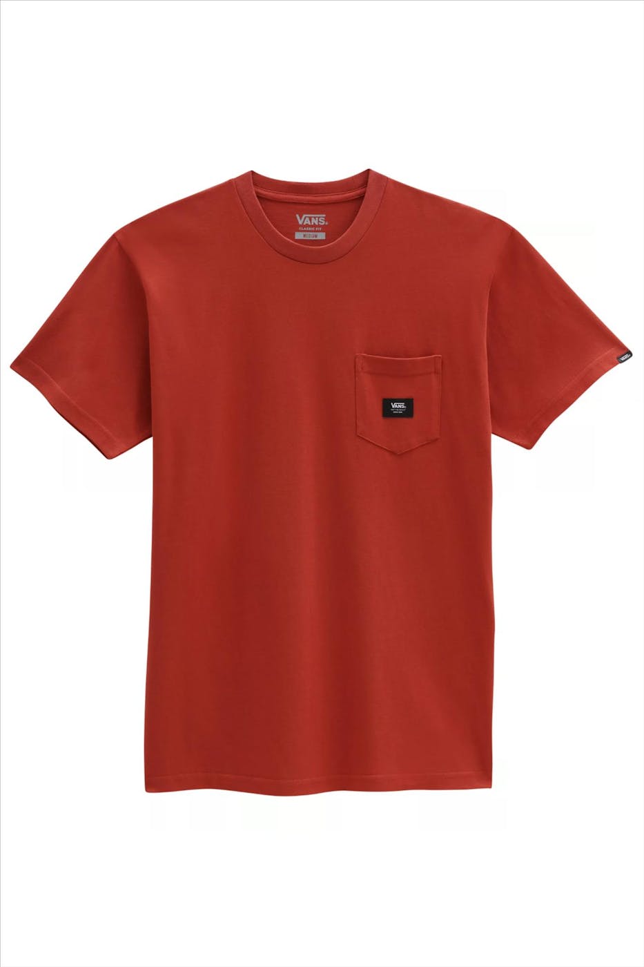 Vans  - Baksteenrode Woven Patched Pocket T-shirt