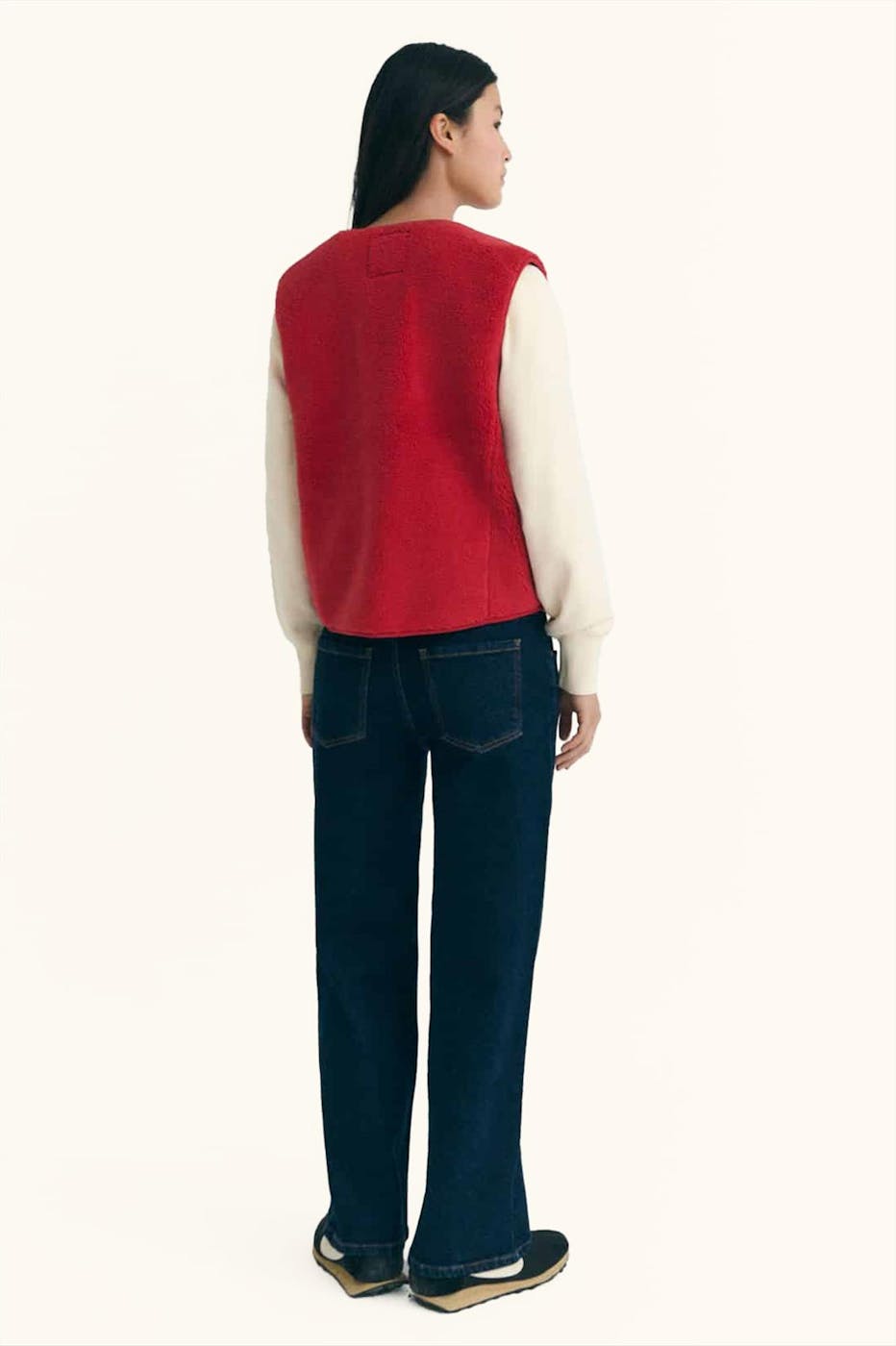 Thinking Mu - Rood Jay Fleece vestje