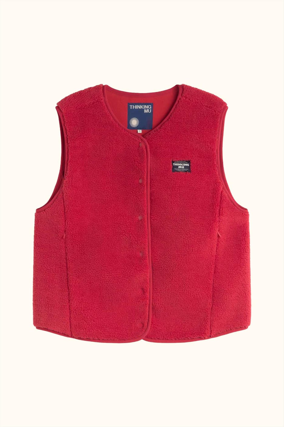 Thinking Mu - Rood Jay Fleece vestje