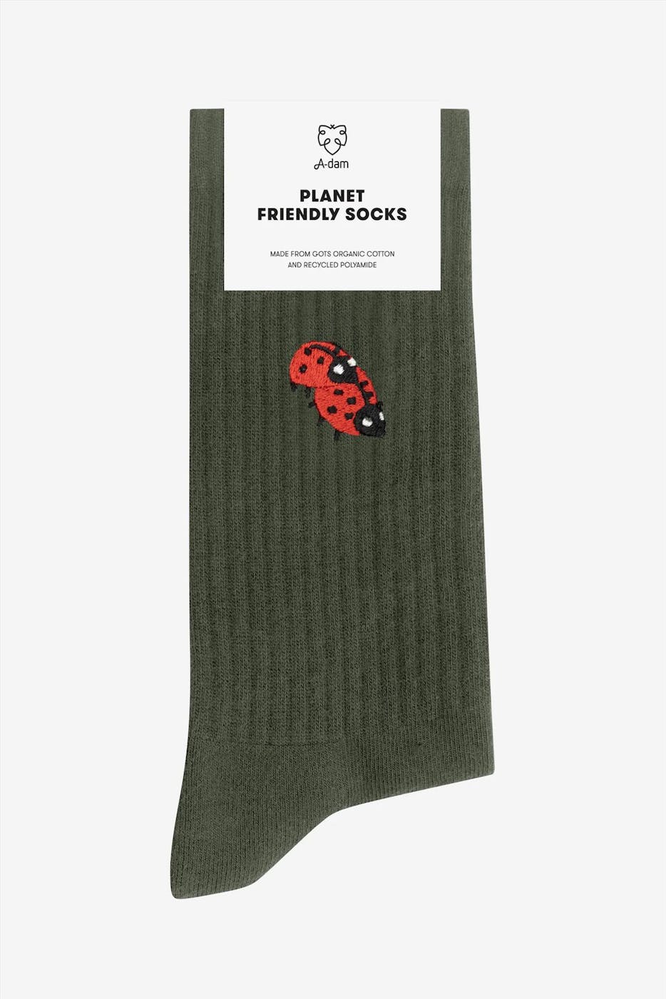A'dam - Kaki Ladybird sokken, maat: 41-46