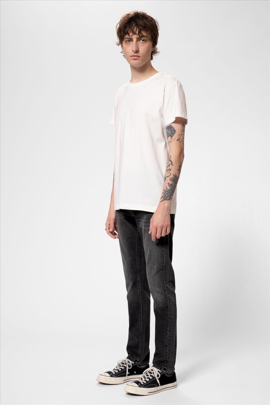 Nudie Jeans Co. - Donkergrijze Lean Dean slim tapered jeans