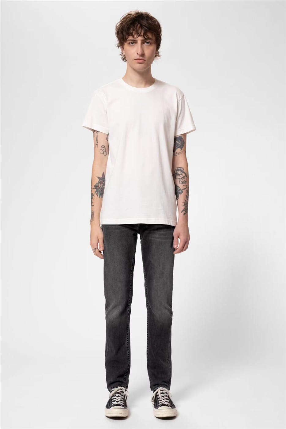 Nudie Jeans Co. - Donkergrijze Lean Dean slim tapered jeans