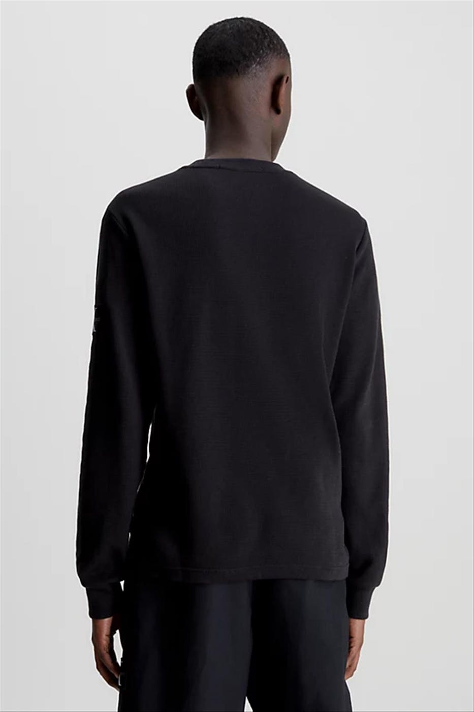 Calvin Klein Jeans - Zwarte Logo Badge lange mouw T-shirt