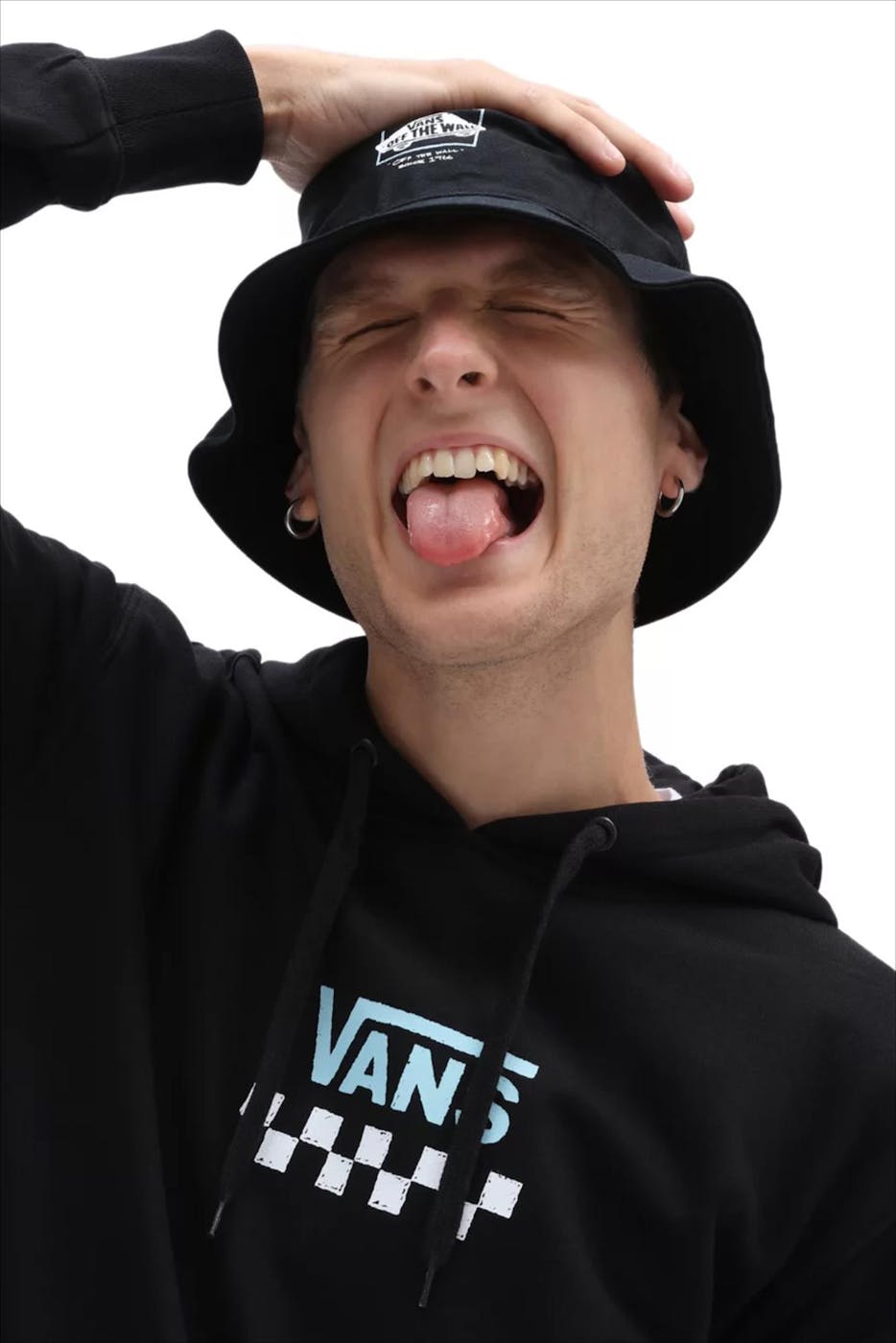 Vans - Zwarte Logo Print bucket hat