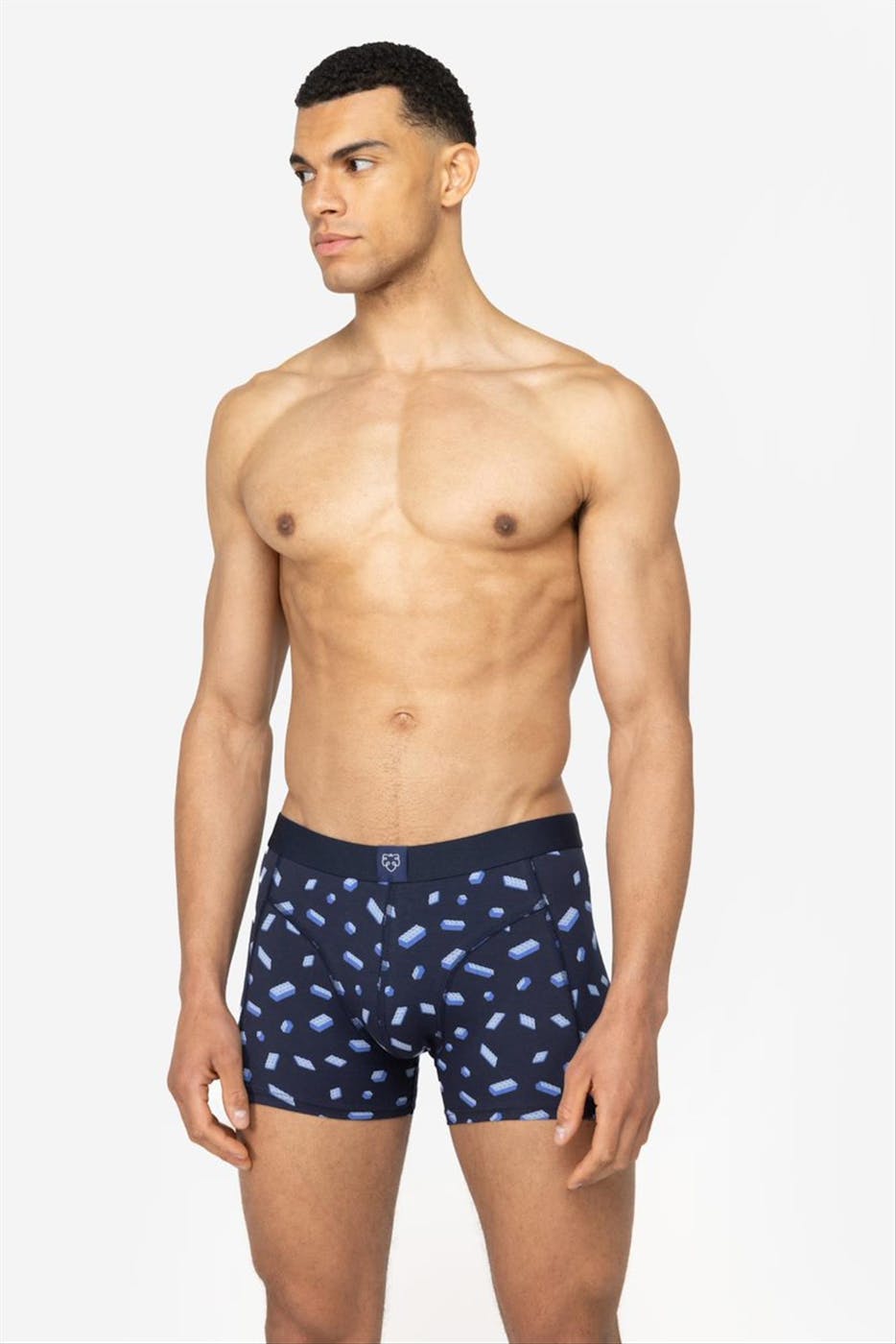 A'dam - Donkerblauwe Building Blocks boxershort