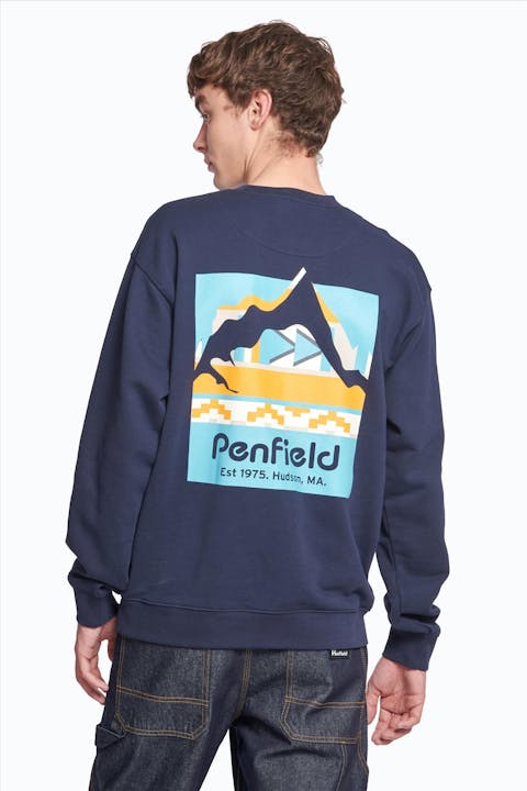 Penfield - Donkerblauwe Geo Print sweater
