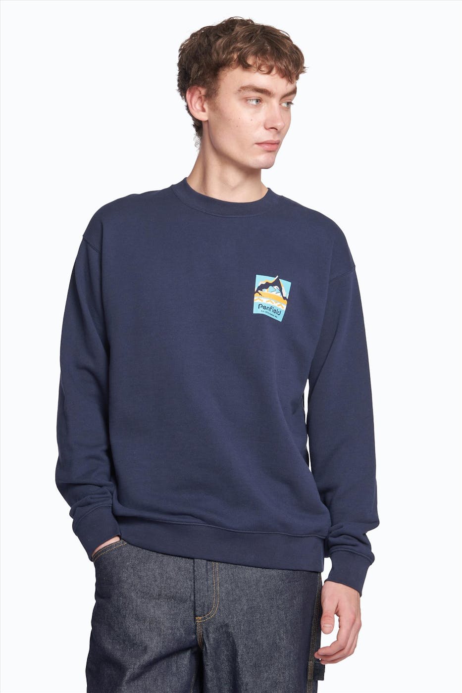 Penfield - Donkerblauwe Geo Print sweater